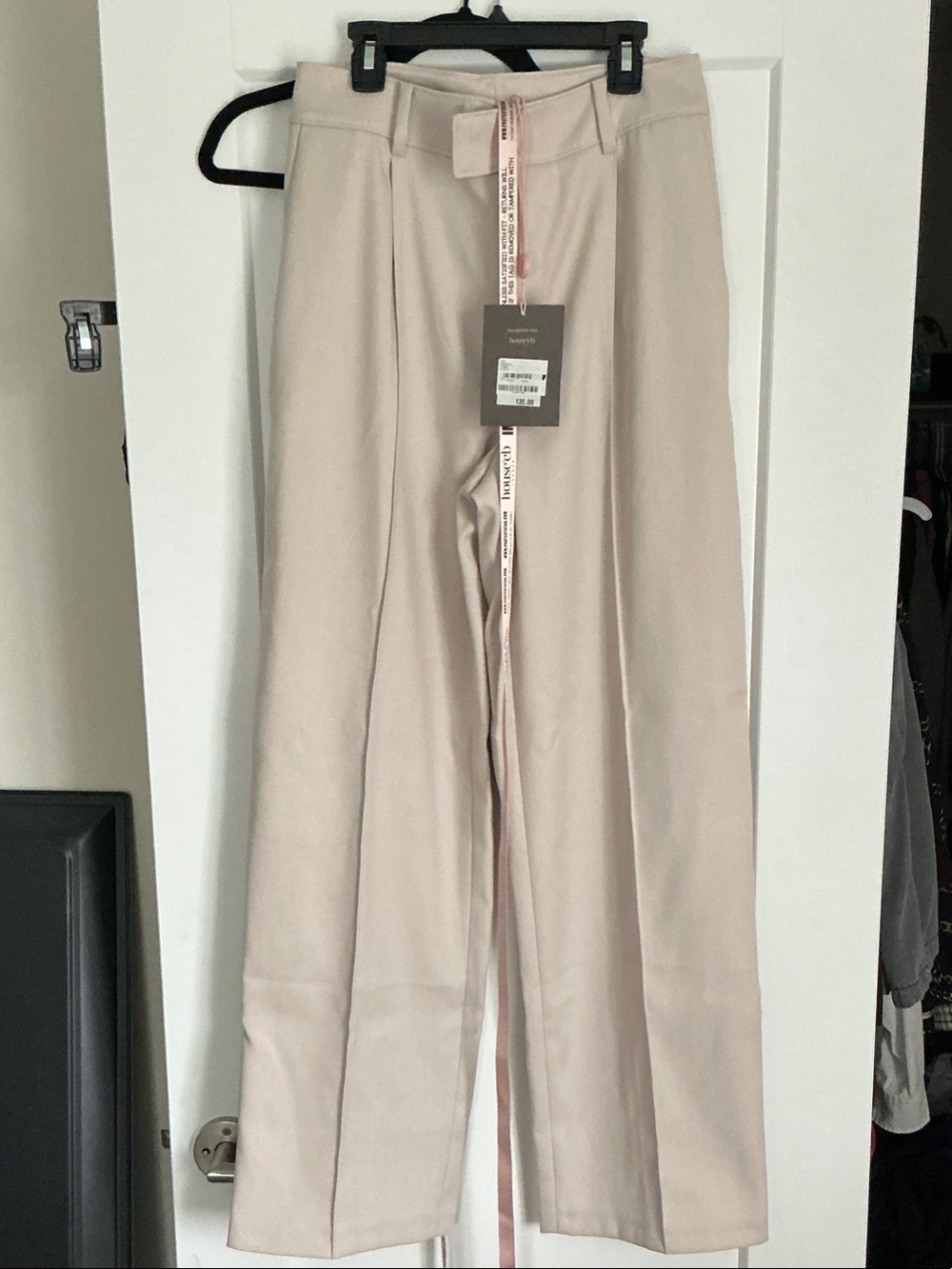 House of CB Light Beige Wide-Leg Trousers